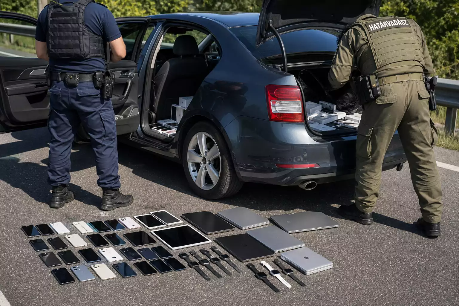 Közel 30 millió forint értékű körözött műszaki cikket találtak az M43-ason