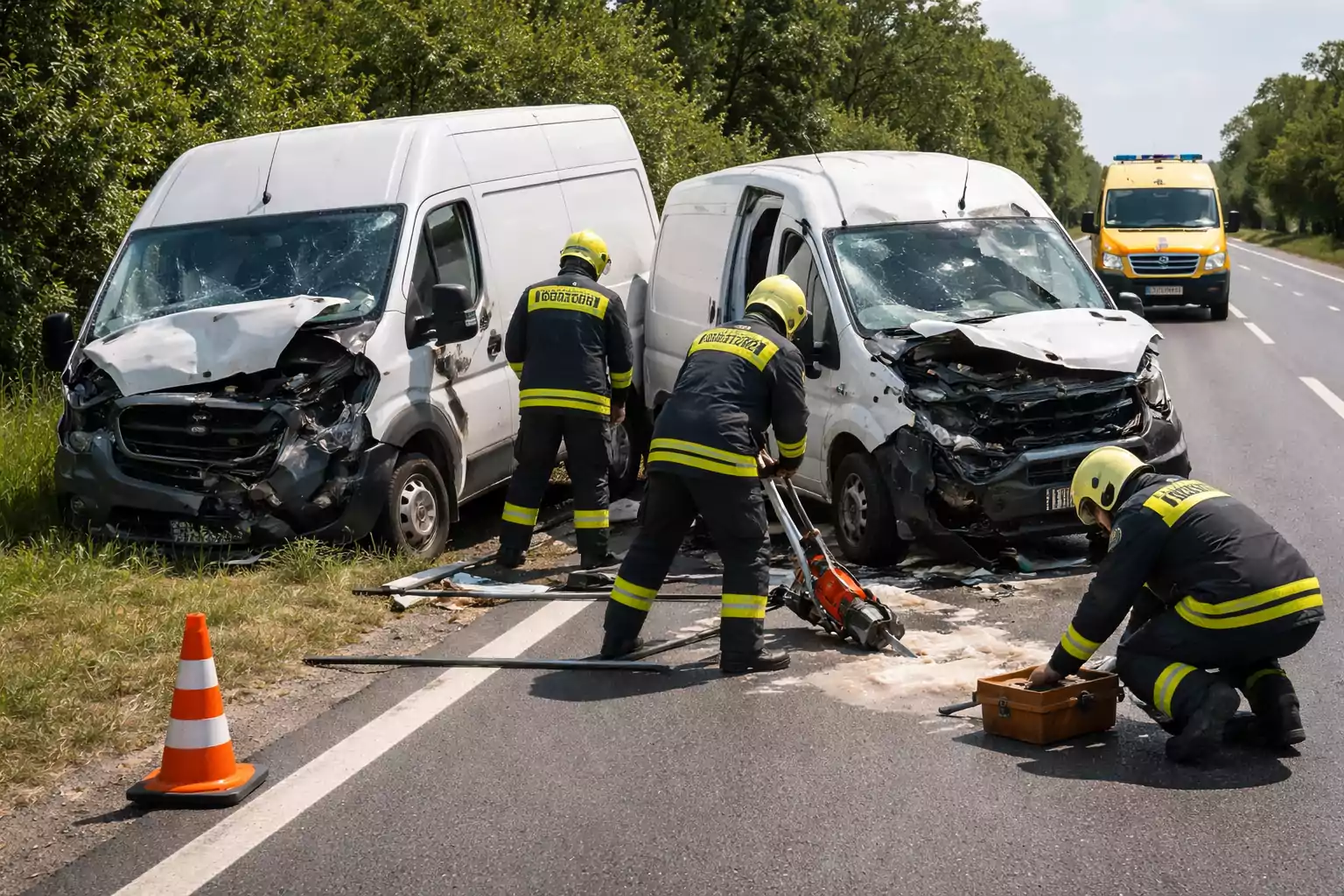 Két furgon ütközött az 5-ös főúton Kecskemét közelében