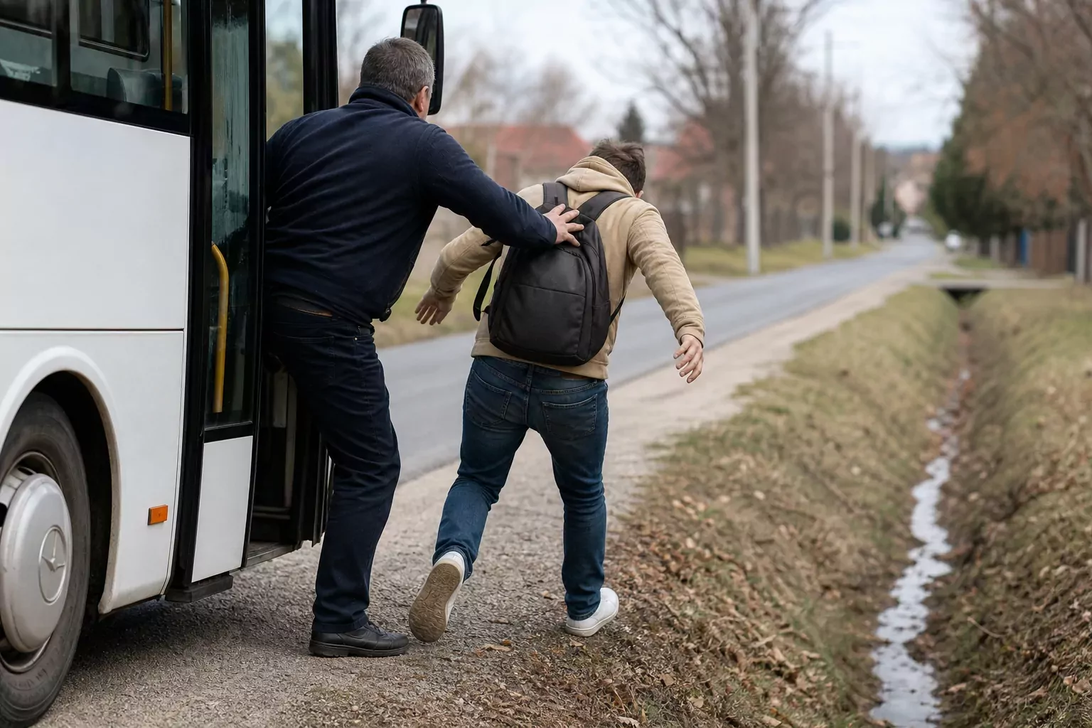 Vádat emeltek a buszsofőr ellen, aki a vád szerint árokba lökte utasát