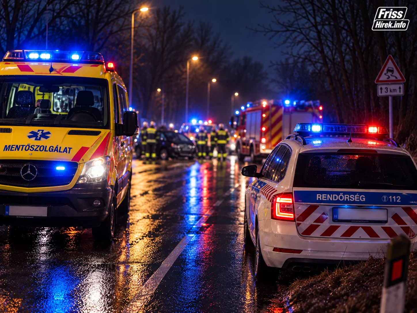 Szalagkorlát alá szorult egy autó Bükkszentkereszt és Miskolc között