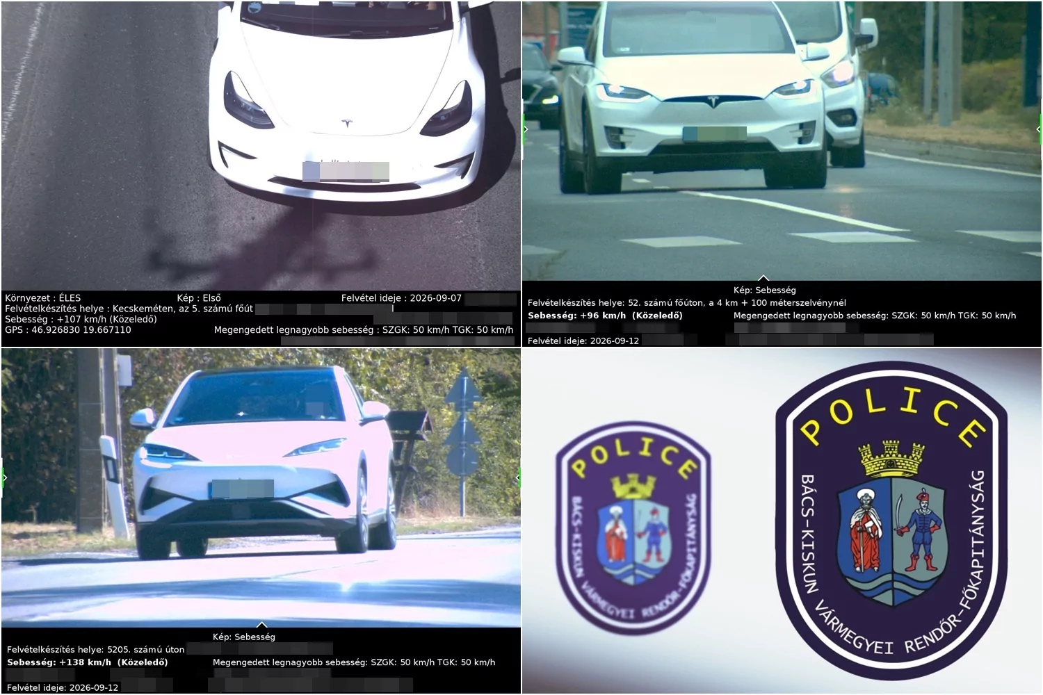 1144 gyorshajtót mértek be és 67 baleset történt egy hét alatt Bács-Kiskunban