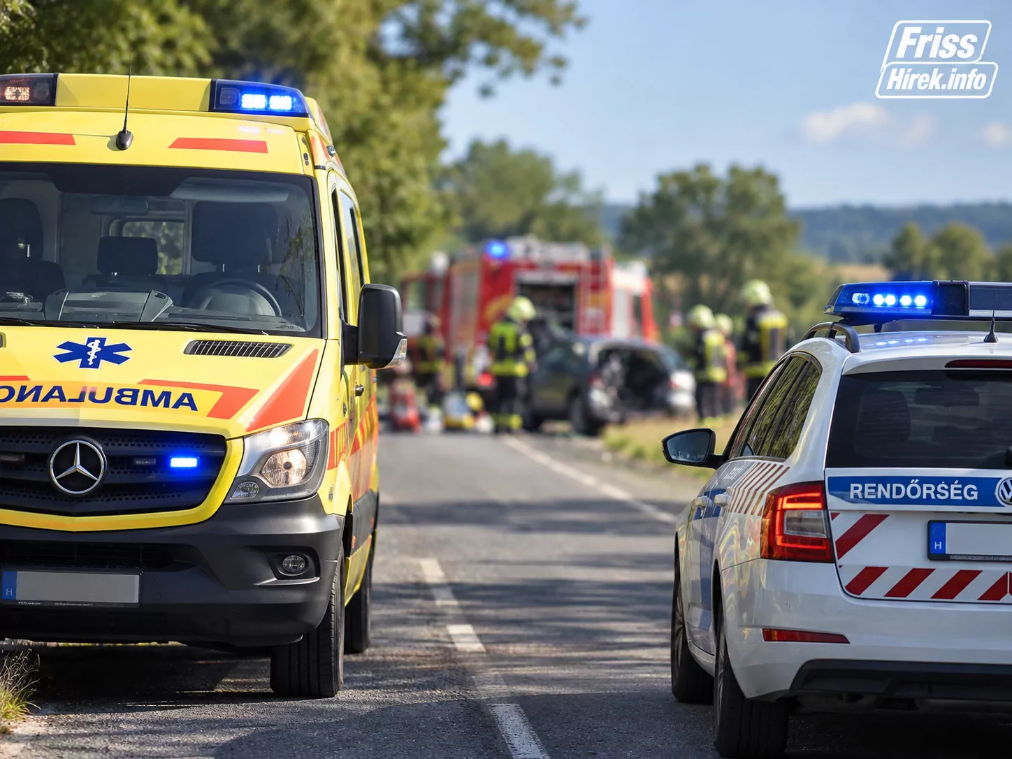 Furgon és nyerges vontató ütközött az 54-es főúton Jakabszállásnál